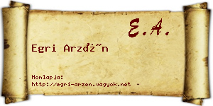 Egri Arzén névjegykártya
